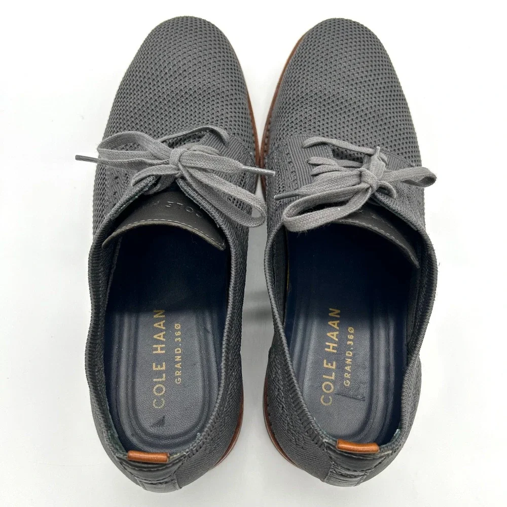 Cole Haan Grand 360 Mens 9M Gray Knit Oxford Dress Shoes Comfort Lightweight‎